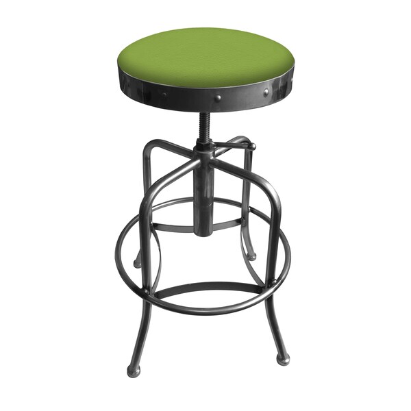 Holland Bar Stool Co Adjustable Stool, Clear Coat Finish, Canter Kiwi Green Seat 910CL009 - main